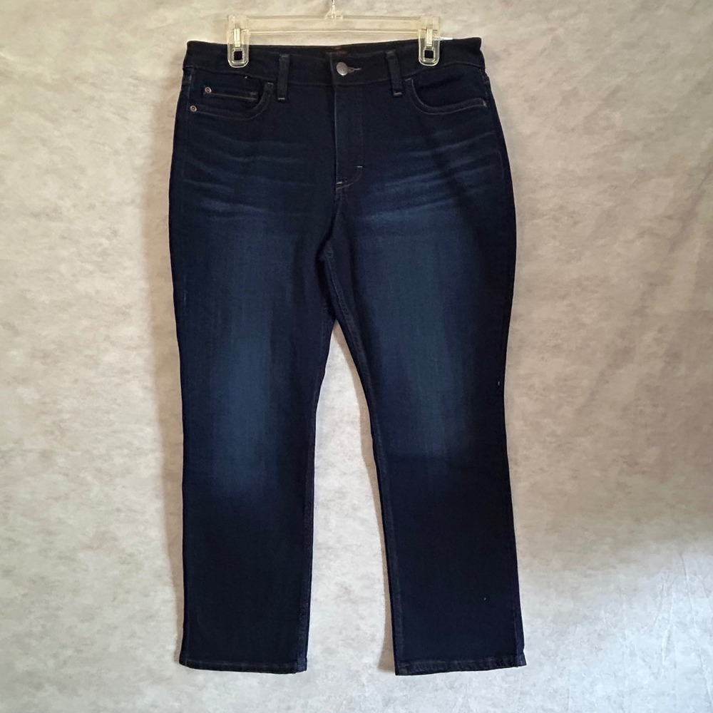 Lee Smarter Fit Dark Wash Straight Leg Jeans Womens 14P Indigo Stretch Denim